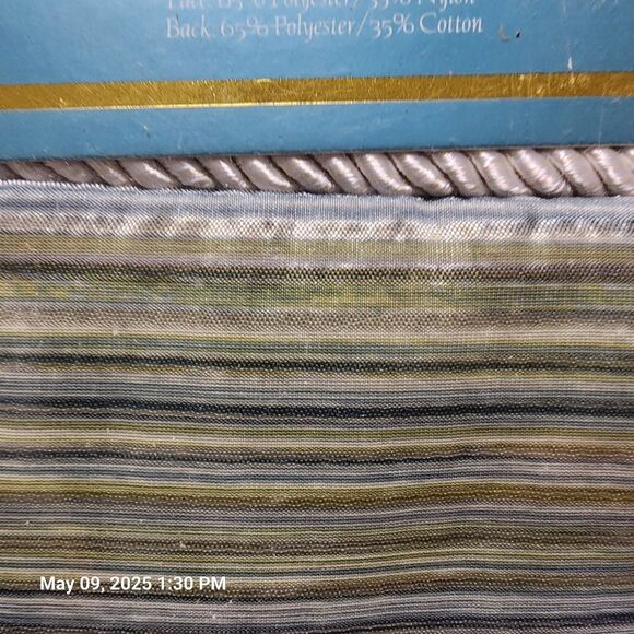 The Manhattan Duvet Co Alliance King Duvet Striped Green/Blue/White 102" x 96" - Picture 4 of 7